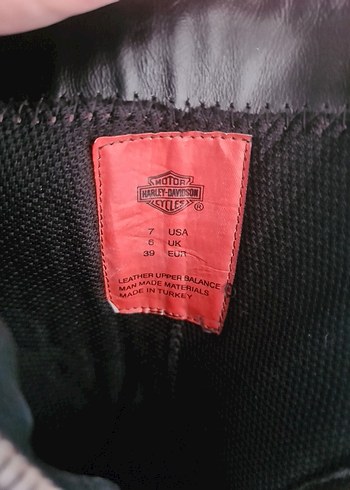Harley Davidson Siyah Deri Blok Topuklu Bot - Görsel 6