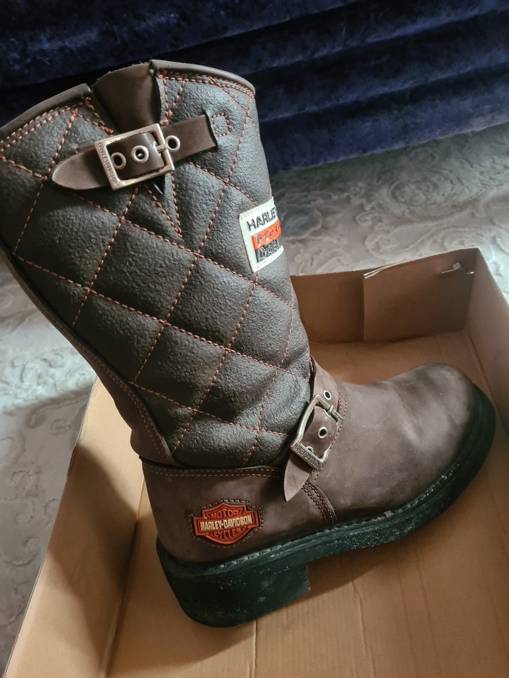 Kahverengi Harley Davidson Kadın Botları - Görsel 2