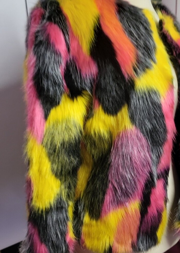 Renkli kisa tüylü kürk - Görsel 2