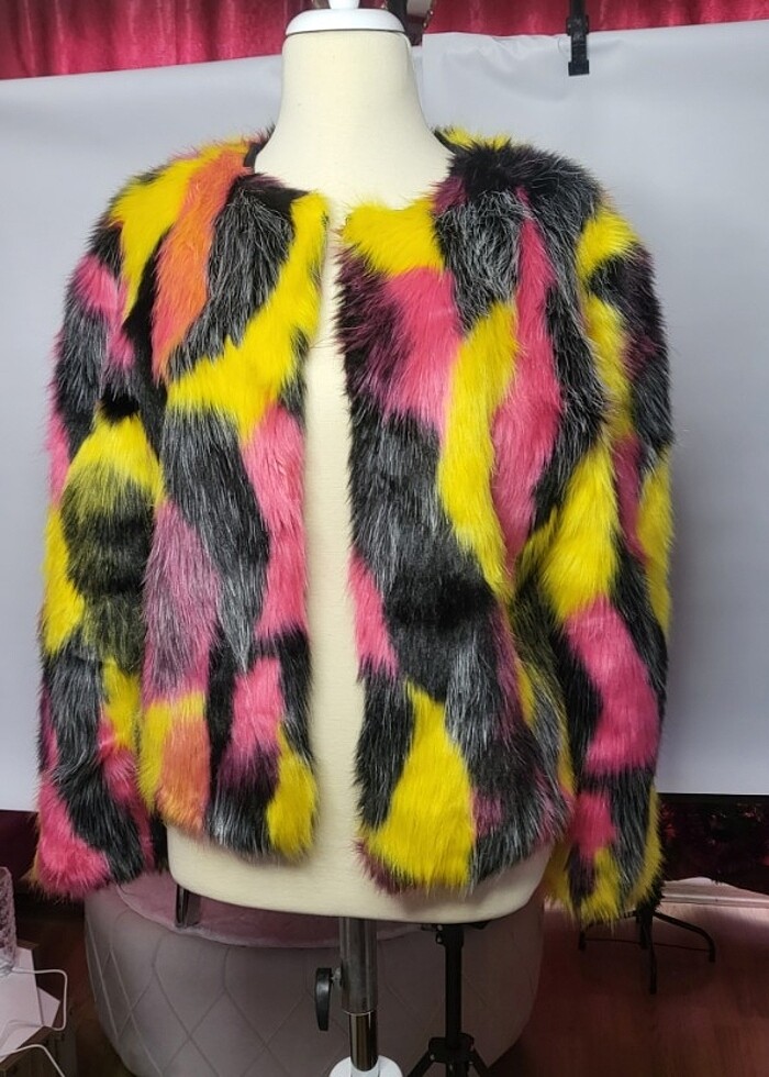 Renkli kisa tüylü kürk - Görsel 4