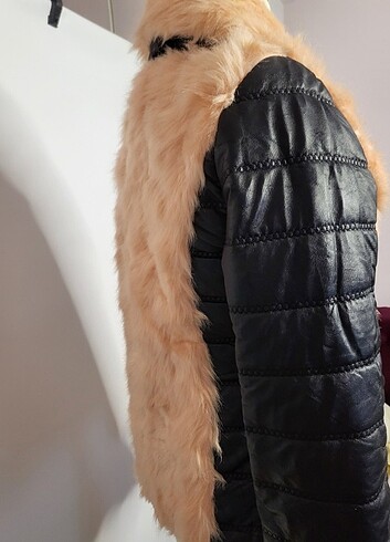 Kürklü deri ceket  - Görsel 4