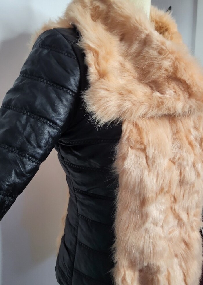 Kürklü deri ceket  - Görsel 2