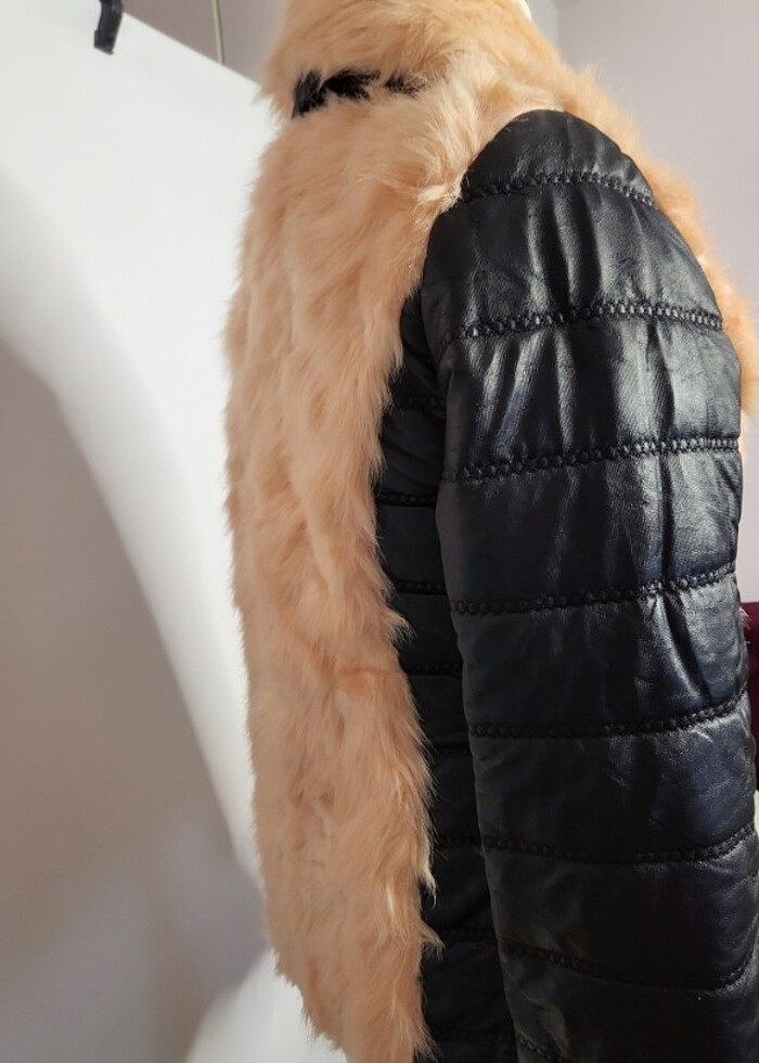 Kürklü deri ceket  - Görsel 4