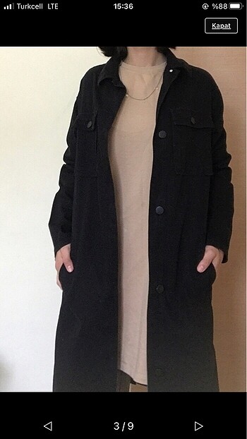 Diğer Siyah kot ceket uzun