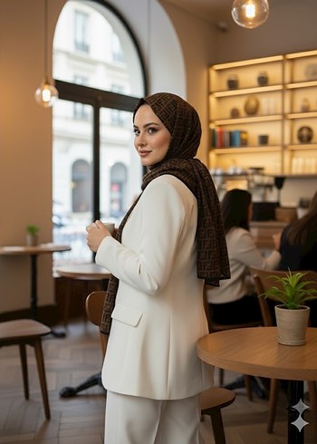  Beden kahverengi Renk Fendi yün ipek