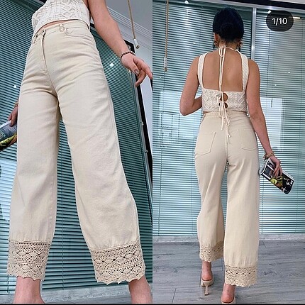 Paçası Güpürlü PANTALON