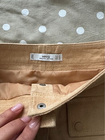 s Beden ten rengi Renk mango gerçek süet deri mini etek
