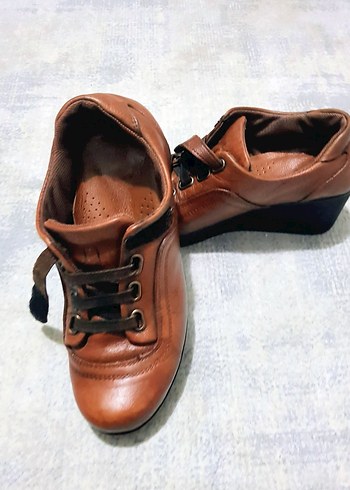 DERİ DOLGU TOPUK AYAKKABI - Görsel 14