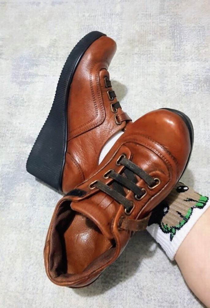 DERİ DOLGU TOPUK AYAKKABI - Görsel 3