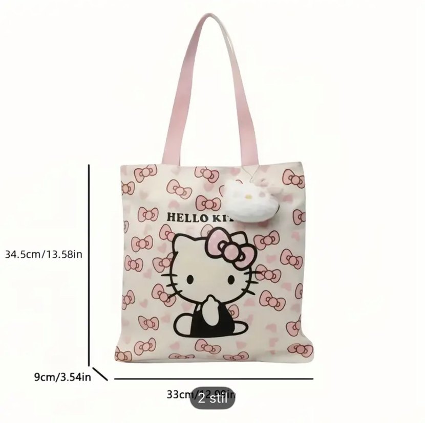 Hello Kitty Baskılı Pembe Kadın Tote Çanta - Görsel 2