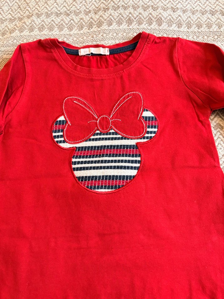 Kız Çocuk Kırmızı Uzun Kollu Örme Tişört - Görsel 2