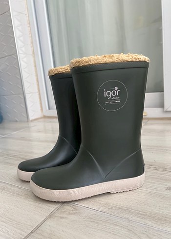 33 Beden Çocuk Haki kürklü igor çizme