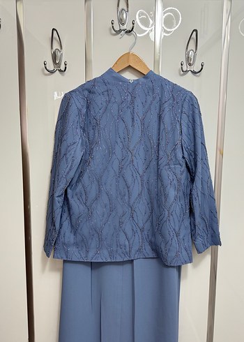 Kadın Mavi Uzun Kollu Takım Elbise - Görsel 2