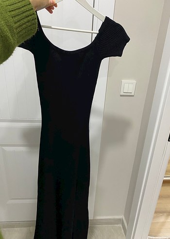 Siyah Triko Uzun Elbise bershka - Görsel 6