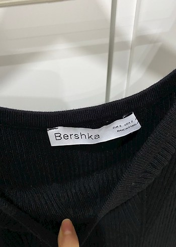 Siyah Triko Uzun Elbise bershka - Görsel 4