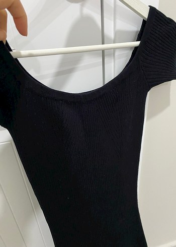 Siyah Triko Uzun Elbise bershka - Görsel 3