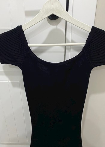 Siyah Triko Uzun Elbise bershka - Görsel 2