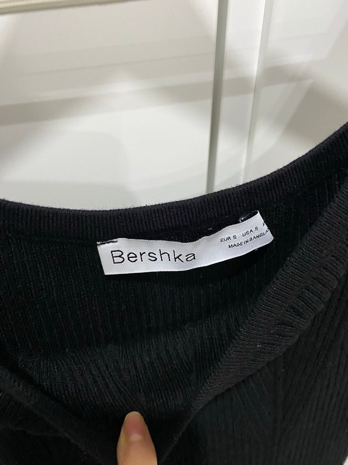 Siyah Triko Uzun Elbise bershka - Görsel 4