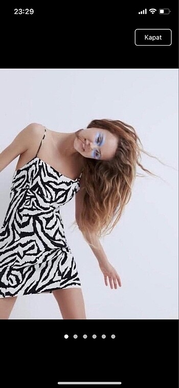 Zebra desenli elbise