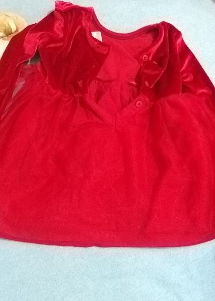 Bebek kırmızı elbise - Görsel 2