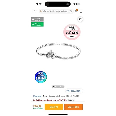 Pandora Bileklik 18cm - Görsel 5