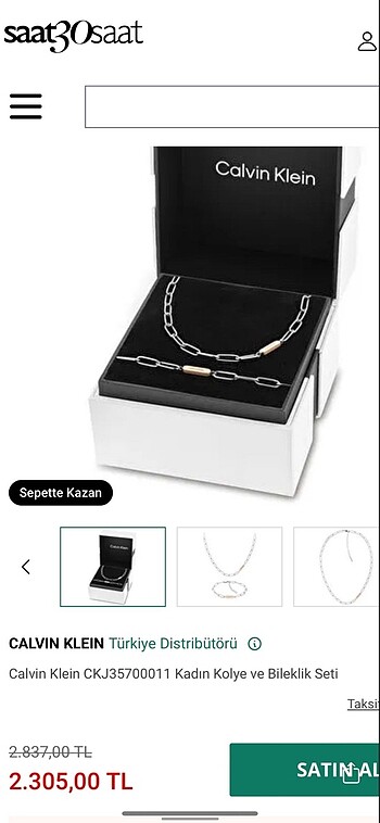 Beden gri Renk Calvin klein kolye