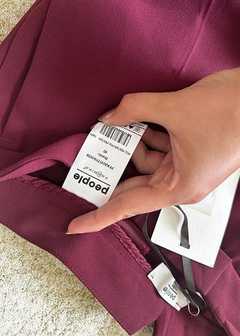 Fabrika Bordo Kadın Kumaş Pantolon - Görsel 3