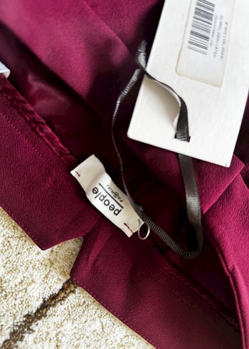 Fabrika Bordo Kadın Kumaş Pantolon - Görsel 2