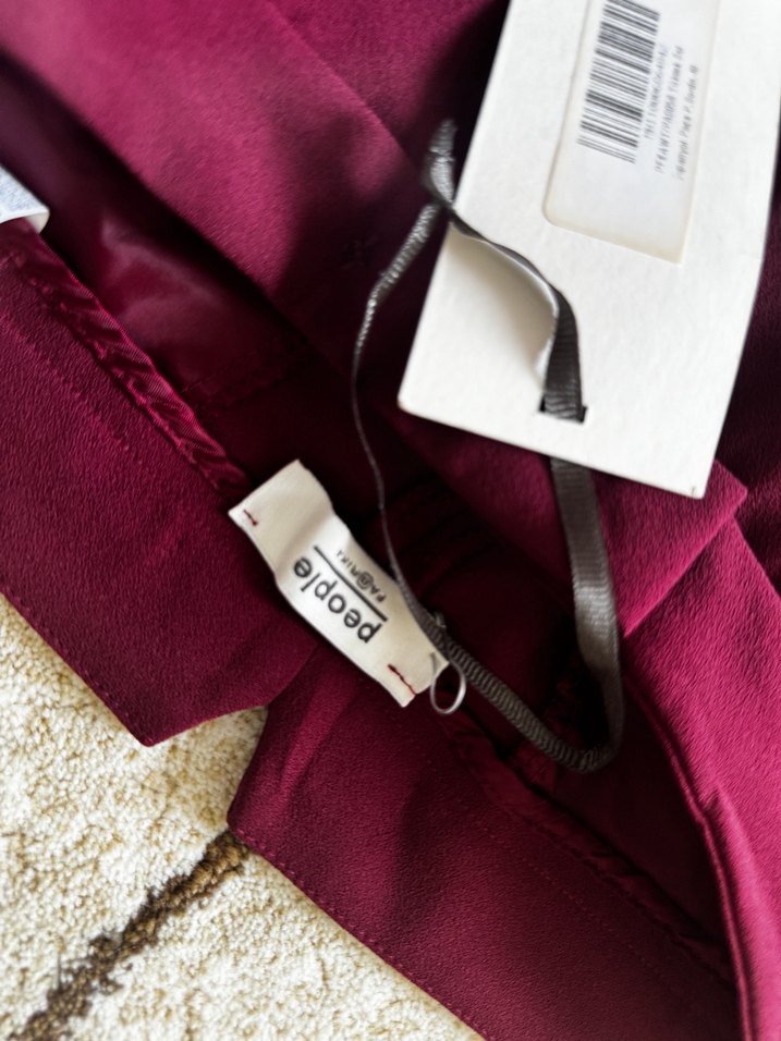 Fabrika Bordo Kadın Kumaş Pantolon - Görsel 2