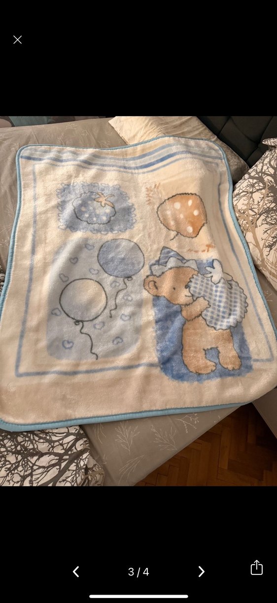 Mavi Pastel Baskılı Bebek Battaniyesi - Görsel 3