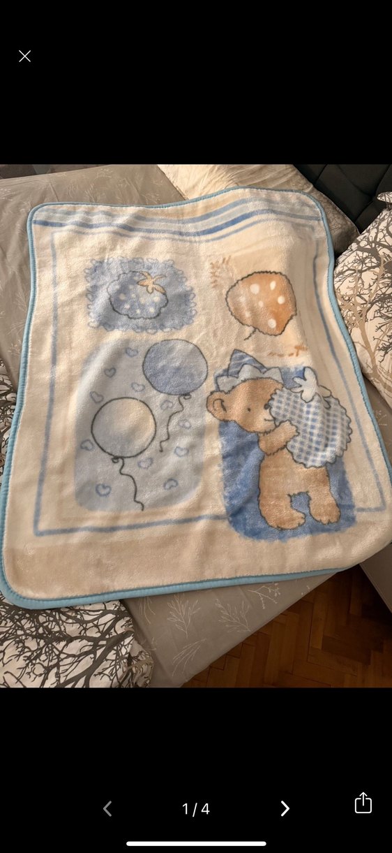 Mavi Pastel Baskılı Bebek Battaniyesi - Görsel 2