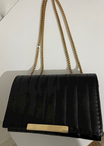 Klasik Siyah Deri Kadın Çanta - Görsel 2