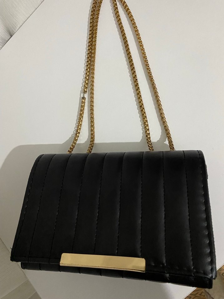 Klasik Siyah Deri Kadın Çanta - Görsel 2