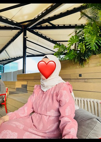 Pembe Bohem Uzun Kollu Fırfırlı Elbise - Görsel 2