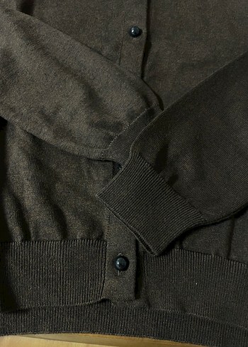 Massimo Dutti MASSİMO Kahverengi Kadın Pamuklu Düğmeli Hırka