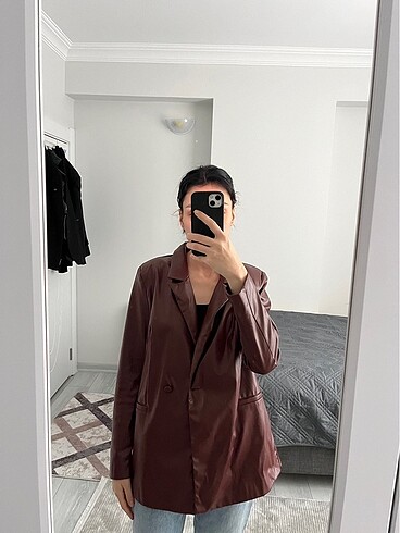 Bordo deri ceket