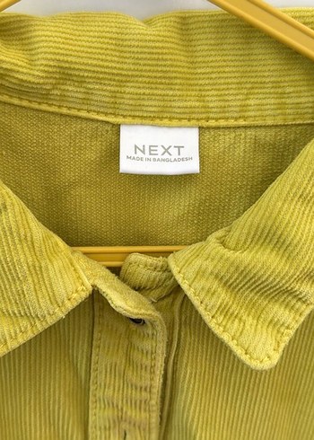 Sarı Uzun Düğmeli Kadın Keten Kaban - Görsel 2