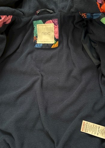 Çiçek Desenli Kız Montu, Fermuarlı, içi polar - Görsel 5