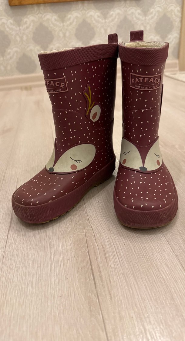 Bordo Kürklü Kız Çocuk Yağmur Çizmesi - Görsel 4