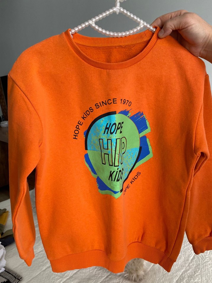Turuncu Baskılı Erkek Çocuk Sweatshirt - Görsel 2