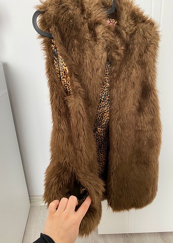 Kahverengi Kürklü Bohem Yelek - Görsel 3