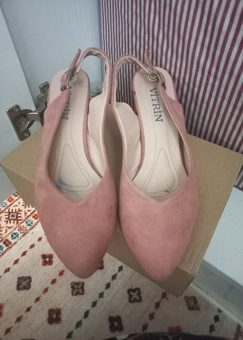 Pudra Süet Dolgu Topuklu Kadın Günlük Ayakkabı