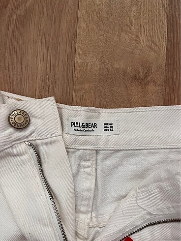 Pull and Bear Pull and Bear Beyaz Denim Şort