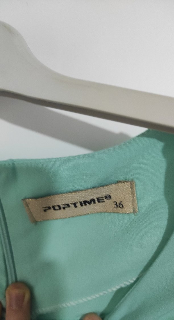 Nakışlı Turkuaz Uzun Kadın Elbise abiye - Görsel 4