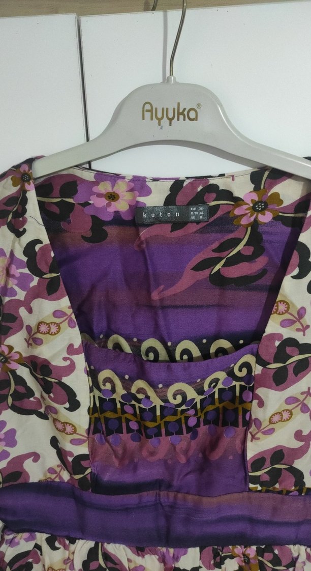 Bohem Mor Desenli Kuşaklı kisa Elbise - Görsel 2