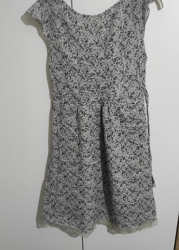 Gri Dantel Detaylı Bohem Midi Elbise - Görsel 3