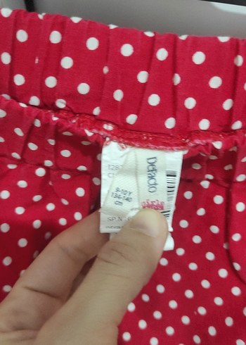 Kırmızı Puantiyeli 9 10 yaş kız çocuğu Etek - Görsel 2