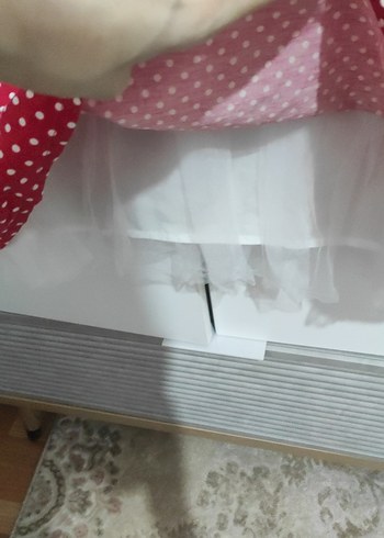 Kırmızı Puantiyeli 9 10 yaş kız çocuğu Etek - Görsel 3