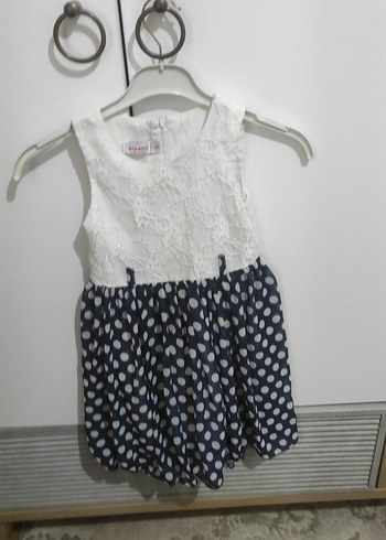 Kız Çocuk Kolsuz Puantiyeli Elbise - Görsel 3