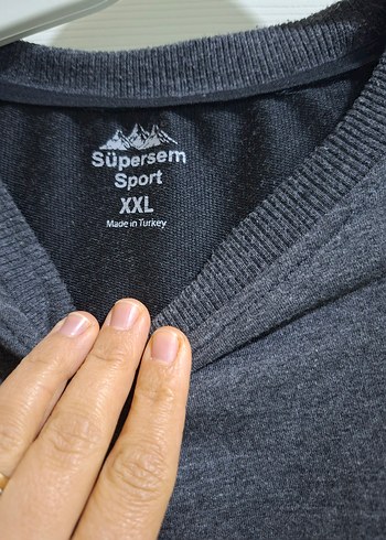 Gri Bisiklet Yaka Erkek Sweatshirt - Görsel 4